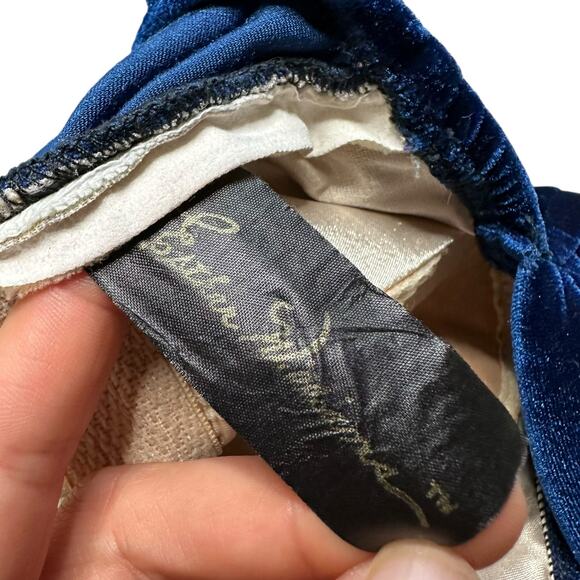 ESTHER WILLIAMS Blue Velvet One Piece Swimsuit Retro Mod Halter Neck Pin Up Girl - Picture 6 of 8